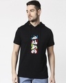 Shop Mickey Pop Block Half Sleeve Hoodie T-shirt (DL)-Front