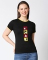 Shop Mickey Pop Block Half sleeve Printed Rib T-shirt(DL)-Front