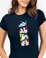 Shop Mickey Pop Block Half Sleeve Printed T-Shirt (DL) Navy Blue-Front