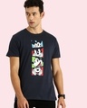 Shop Mickey Pop Block Half Sleeve T-Shirt (DL) Navy Blue-Front