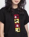 Shop Mickey Pop Blocks Boyfriend T-Shirt Black (DL)-Front