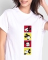 Shop Mickey Pop Blocks Boyfriend T-Shirt White (DL)-Front