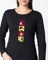 Shop Mickey Pop Blocks Full Sleeves T Shirt Black (DL)-Front