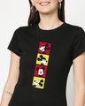 Shop Mickey Pop Blocks Half Sleeve Printed T-Shirt Black (DL)-Front