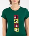 Shop Mickey Pop Blocks Half Sleeve Printed T-Shirt Dark Forest Green (DL)-Front