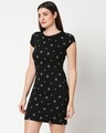 Shop Women's Black Mickey Silhouette AOP Dress-Design