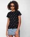 Shop Mickey Silhouette Plain Half Sleeves Aop T-Shirt-Front