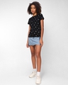 Shop Mickey Silhouette Plain Half Sleeves Aop T-Shirt-Full