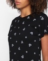 Shop Mickey Silhouette Plain Half Sleeves Aop T-Shirt