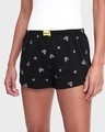 Shop Women's Black All Over Mickey Printed Shorts-Front