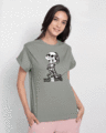 Shop Mickey Skeleton Boyfriend T-Shirt (GID) (DL)-Front