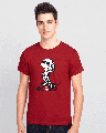 Shop Mickey Skeleton Half Sleeve T-Shirt (GID) (DL)-Front