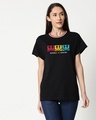 Shop Mickey Strip Color Boyfriend Varsity Rib H/S T-Shirt (DL) Multicolor-Front
