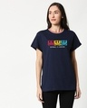 Shop Mickey Strip Color Boyfriend Varsity Rib T-Shirt (DL) Multicoclor-Front
