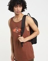 Shop Men's Brown Mickey The Hero Graphic Printed Vest-Front