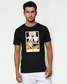 Shop Mickey Trio Call Contrast Side Seam Panel T-Shirt (DL) Black-Neon Green-Front