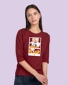 Shop Mickey Trio Call Round Neck 3/4 Sleeve T-Shirt-Front