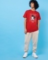 Shop Men's Red Mickey Wink Graphic Printed T-shirt-Full