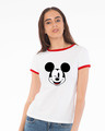 Shop Mickey Wink Ringer T-Shirt-Front