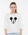 Shop Mickey Wink Round Neck 3/4th Sleeve T-Shirt-Front
