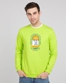 Shop Milestone Fleece Sweatshirt Neon Green-Front