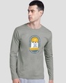 Shop Milestone Full Sleeve T-Shirt Meteor Grey-Front