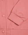Shop Millennial Pink Buttoned Bomber Jacket