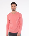 Shop Millennial Pink V Neck Full Sleeve T-Shirt-Front