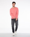 Shop Millennial Pink V Neck Full Sleeve T-Shirt-Full
