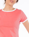 Shop Millennial Pink-White Ringer T-Shirt