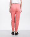 Shop Millennial Pink-White Sports Trim Fleece Joggers-Design