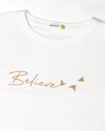 Shop Women's White Minimal Believe Typography Boyfriend T-shirt