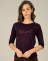 Shop Minimal Believe Round Neck 3/4th Sleeve T-Shirt-Front
