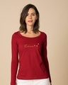 Shop Minimal Believe Scoop Neck Full Sleeve T-Shirt-Full