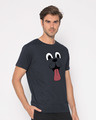 Shop Minimal Dog Face Half Sleeve T-Shirt-Design