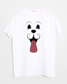 Shop Minimal Dog Face Half Sleeve T-Shirt-Front