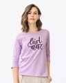 Shop Minimal Girl Power Round Neck 3/4th Sleeve T-Shirt-Front