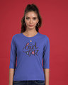 Shop Minimal Girl Power Round Neck 3/4th Sleeve T-Shirt-Front