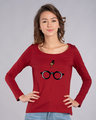 Shop Minimal Harry Potter Scoop Neck Full Sleeve T-Shirt (HPL)-Front