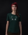 Shop Minimal Meow Basic Round Hem T-Shirt-Front