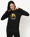 Shop Women's Black Minion Graphic Printed Plus Size Hoodies-Front
