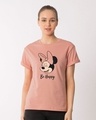 Shop Minnie Be Happy Boyfriend T-Shirt (DL)-Front
