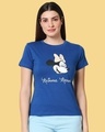 Shop Minnie Blue Half sleeve T-Shirt (DL)-Front