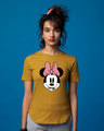 Shop Minnie Face Basic Round Hem T-Shirt (DL)-Front
