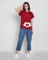 Shop Women's Red Minnie Love Hyper Print Boyfriend T-shirt-Design