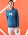 Shop Minnie Love Yourself Fleece Sweatshirt AW19 (DL) Digital Teal-Front