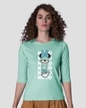 Shop Minnie Mood Round Neck 3/4th Sleeve T-Shirt (DL)-Front