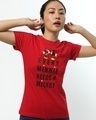 Shop Women's Red Minnie Needs Mickey Typography T-shirt-Front
