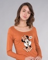 Shop Minnie Says Omg Scoop Neck Full Sleeve T-Shirt (DL)-Front