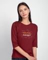 Shop Mischief Managed Round Neck 3/4th Sleeve T-Shirt Scarlet Red-Front